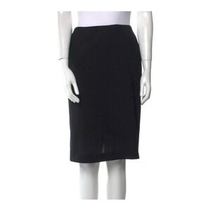 Escada Black 100% Wool Skirt Sz S Made in Germany Zip Quiet Luxury